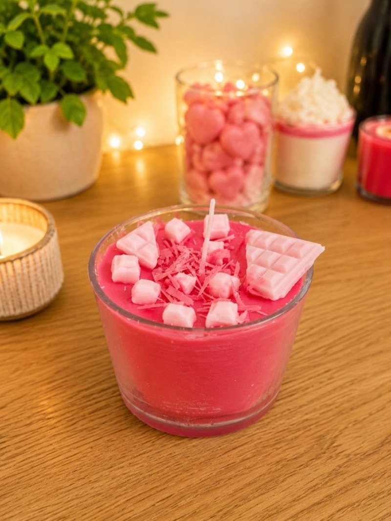 Schoko-Erdbeere Dessertkerze
